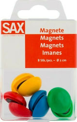 Sax Magnetic 30mm Μαγνήτες Χρωματιστοί 8 τμχ