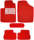 Auto Gs Set of Front and Rear Mats Universal 5pcs Red