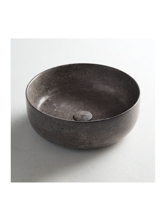 Fossil Jetti Vessel Sink marble 39x39x14cm Grey Marble