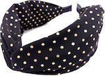 Hair Headband Turban with Polka Dot Gold Black