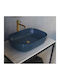 Scarabeo Glam Aufsatzwaschbecken Porzellan 39x39x14cm Ocean Blue
