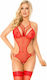 Softline 2241 Lynn Bodysuit Sexy Cu Dantelă Roșu