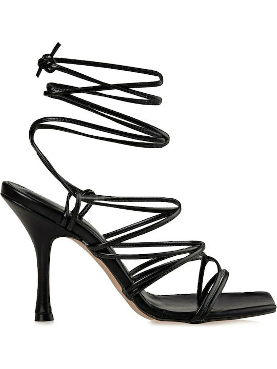 Stoff Sandalen Schwarz