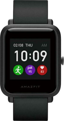 Amazfit Bip S Lite Αδιάβροχο Smartwatch με Παλμογράφο (Charcoal Black)