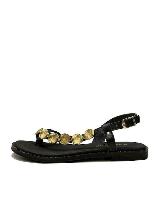 Ragazza Damen Flache Sandalen in Schwarz Farbe