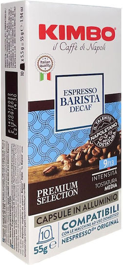 Kimbo Κάψουλες Espresso Decaffeine Συμβατές με Μηχανή Nespresso 10caps