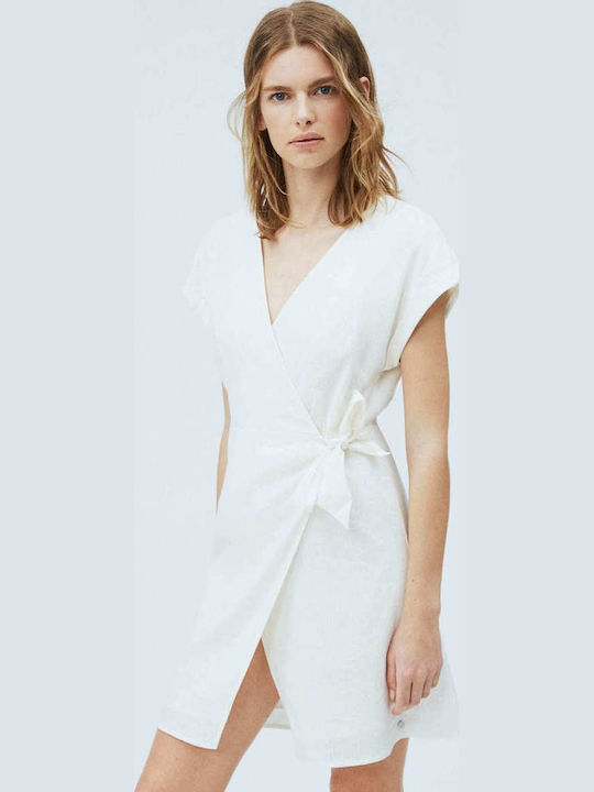 Summer Mini Dress Wrap White