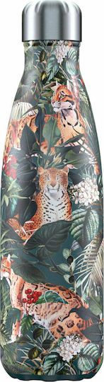 Chilly's Original Series Tropical Μπουκάλι Θερμός Ανοξείδωτο BPA Free 500ml Leopard CB