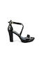 Ragazza Platform Women's Sandals Black with Chunky High Heel