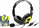 KR Audio KR-GM704 Over Ear Gaming Headset with Connection 3.5mm Yellow