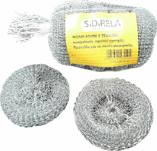 Sidirela Folia E-3550 Set Bureți De Bucătărie Utilizare Generală Argintii 5 Bucăți