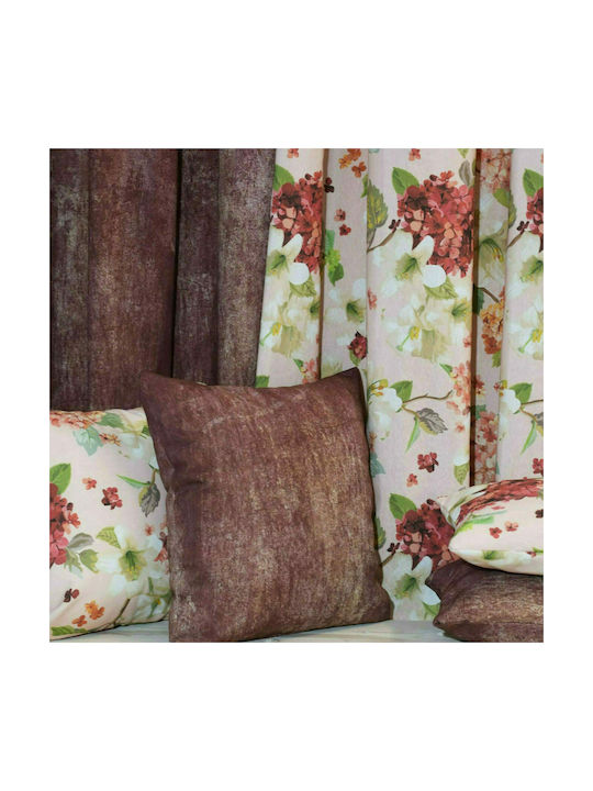 Decocraft Κουρτίνα με Τρουκς Floral Flower Σομόν 140x260εκ.