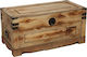 Keskor Wooden Decorative Trunk Beige 67x37x37cm