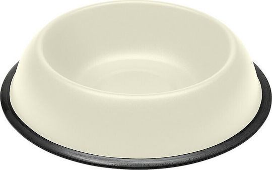 Ferplast Mira KC 72 Metallic Bowl Food & Water for Dog & Cat with Base 500ml 21cm in White Color
