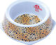 Pet Interest Leopard Plastic Food and Water Bowl for Dog and Cat 2 x 450ml