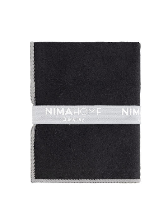 Nima Riva Microfiber Black Gym Towel 50x90cm