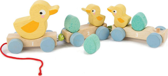 Tender Leaf Toys Jucărie De Tras Rață Cu Rățuște Din Lemn Pentru 18+ Luni