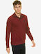 The Bostonians Men's Long Sleeve Sweater with Zipper Burgundy