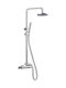 Eurorama Eletta Tecno Adjustable Shower Column without Mixer 76-137cm Silver