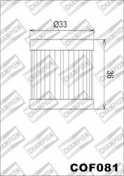 Champion Φίλτρο Λαδιού Μοτοσυκλέτας για Italjet Torpedo 125