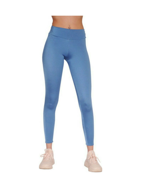 Sports leggings in blue raffia color Lycra