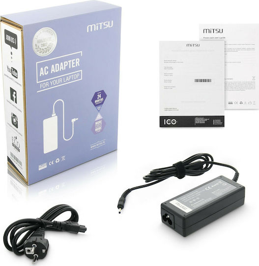 Mitsu Laptop Charger 60W 19V 3.16A for Samsung with Detachable Power Cable