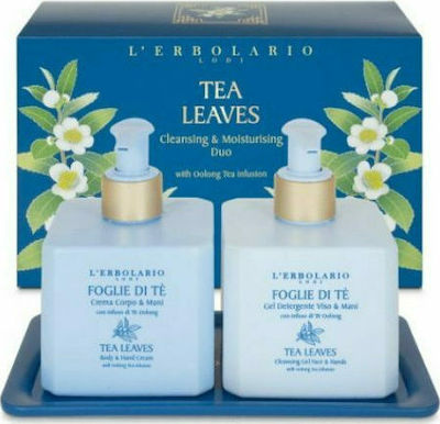 L' Erbolario Foglie di Te Duo Skin Care Set for Moisturizing & Facial Cleaning with Body Cream , Hand Cream & Body Cleanser