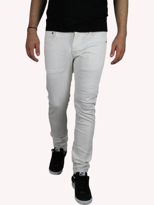 Shaft Jeans 5718 Ανδρικό Παντελόνι Chino Λευκό