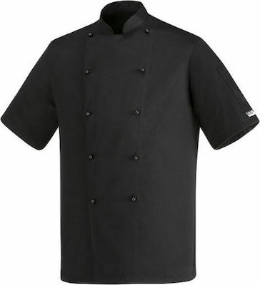 Egochef Chef Short Sleeve Polycotton Jacket Black