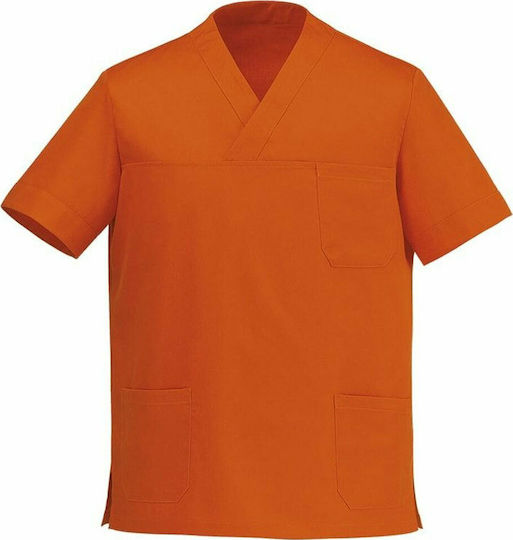 Egochef Blouse Chef Unisex Orange with Short Sleeve Leonardo