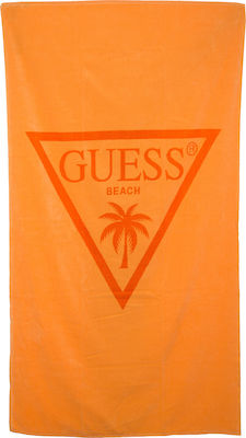 Guess M Beach Beach Towel Cotton Orange 180x100cm.