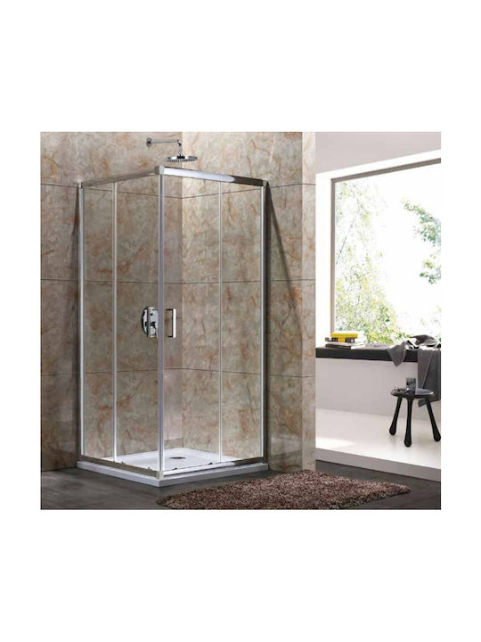 Aquarelle Oia 10 2+2 Cabin for Shower with Sliding Door 110x110x180cm Clear Glass