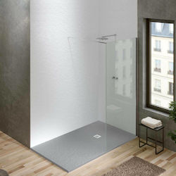 Sirene Rectangular Artificial Stone Shower Gray Slate 100x80x2.4cm