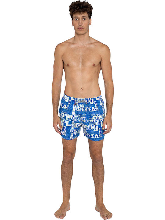Alex Men's Swimwear Shorts Blue with Patterns