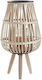 Inart Lantern Wooden Floor Natural 26x26x40εκ. 1pcs