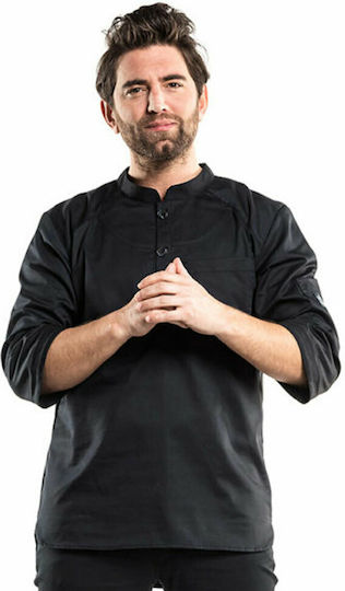 Chaud Devant Haina Bucătar Unisex Negru cu Mâneci scurte Bujutsu
