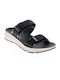Adele Leather Women's Flat Sandals Anatomic in Black Color