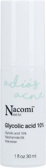 Nacomi Adios Acne Glycolic Acid 10% Serum Προσώπου με Νιασιναμίδη & AHA για Λάμψη 30ml