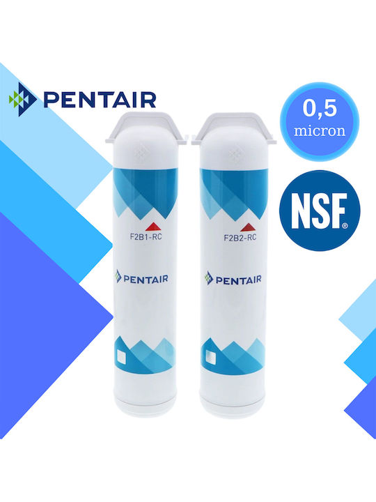 Pentair Under Sink Water Filter Replacement made of Activated Carbon F1B1-RC F2B2-RC 0.5 μm 2pcs
