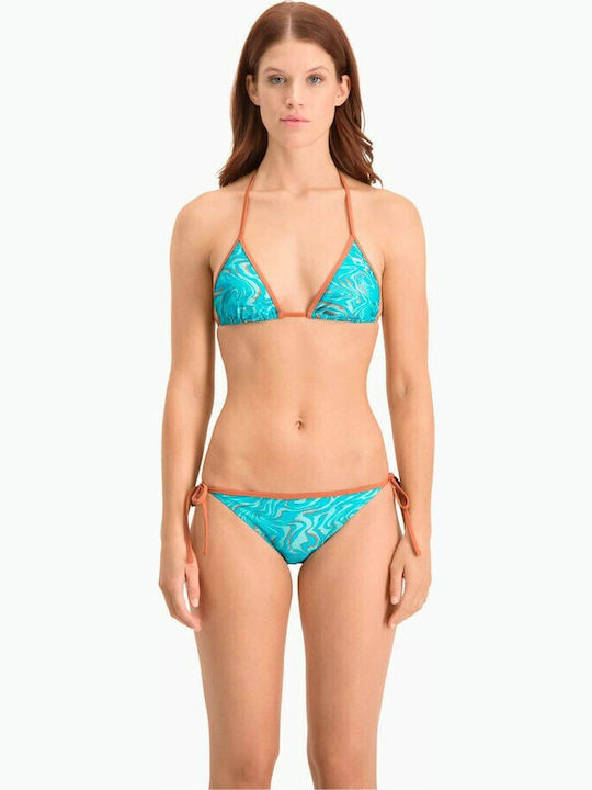 Bikini Slip με Κορδονάκια Τιρκουάζ