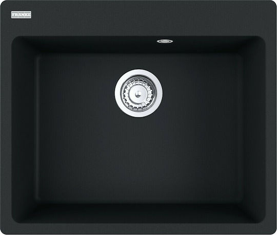 Franke Centro CNG 610/210-54 Ένθετος από Συνθετικό Γρανίτη Μ59xΠ50cm Matt Black