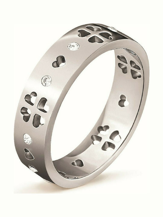 Folli Follie Love Fortune Ring Small Wedding Band made of Steel