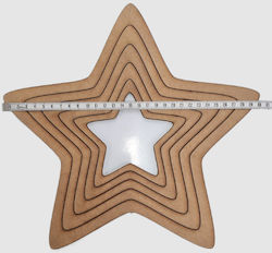 Wooden plates for crafts, crafts, dream catchers in the shape of a star 5pcs (From 13cm to 30cm) code KO-XAM