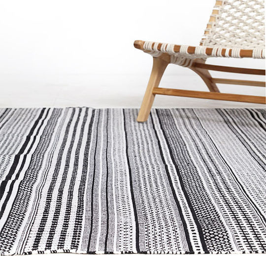 Royal Carpet Samaira Χειροποίητο Βαμβακερό με Κρόσια 130x190cm Black White