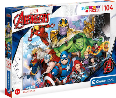 Παιδικό Puzzle Supercolor Marvel Avengers 104pcs για 6+ Ετών Clementoni