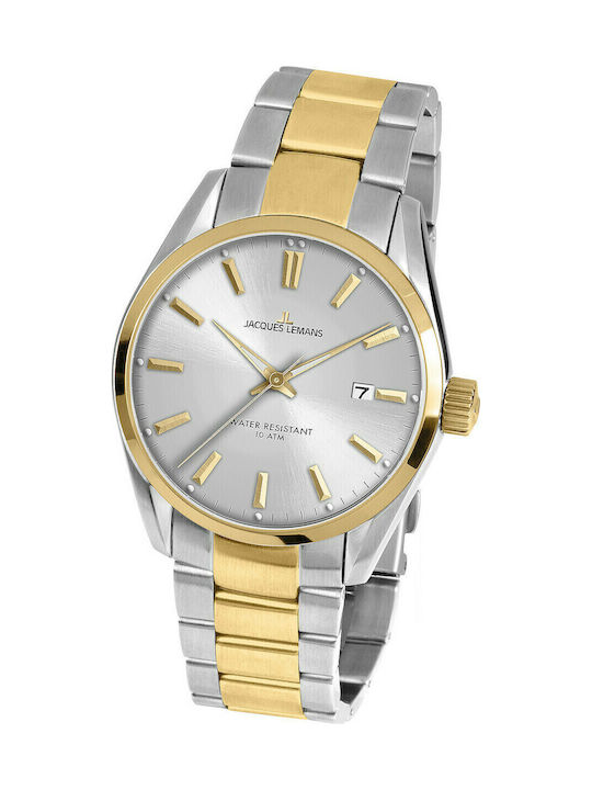 Jacques Lemans Derby Ανδρικό Ρολόι 40mm Μπαταρί...