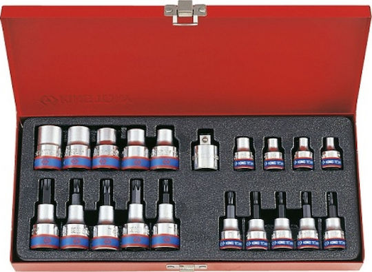 King Tony Socket with Motor Torx and Socket 3/8'', 1/2'' Set 20pcs