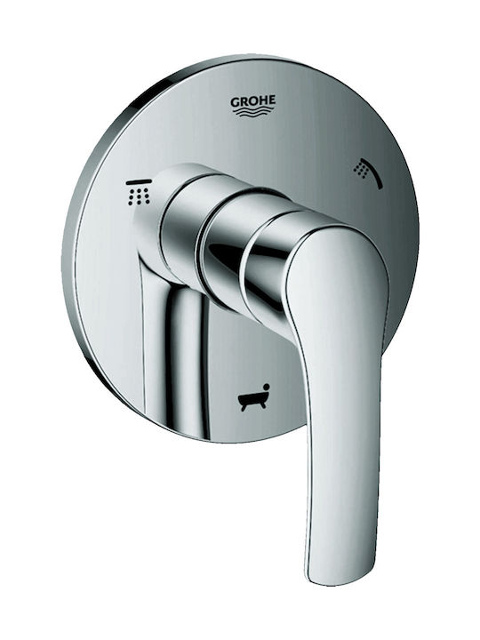 Grohe Eurosmart Built-In Mixer for Shower with 3 Exits Silver