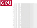 Deli Plastic Sleeves for Documents A4 with Holes and Reinforcement 100pcs EF