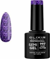 Elixir Semi Gel Хибриден Лак за Нокти 997 Люляк...